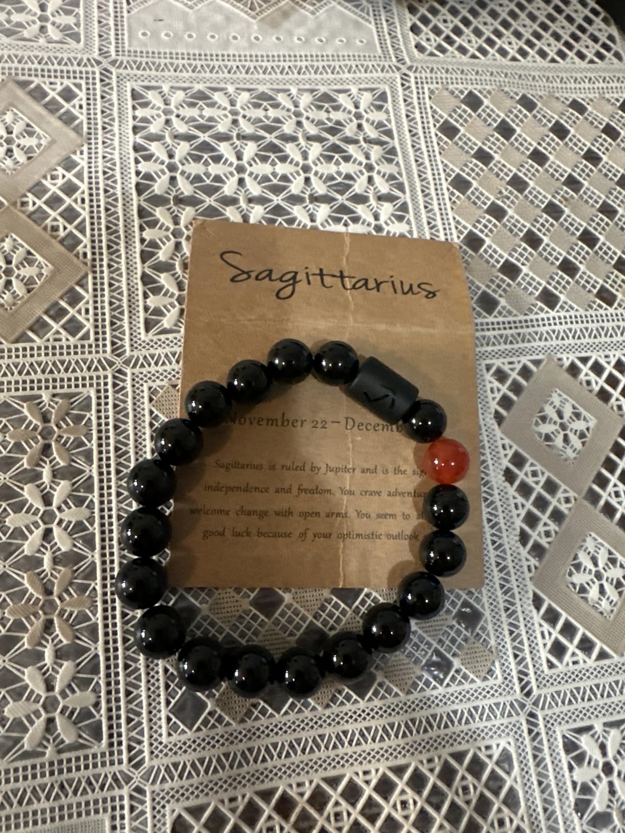 VLINRAS Zodiac Bracelet for Men Women, 8mm 10mm Natural Black Onyx Stone Star Sign Constellation Horoscope Bracelet Gifts - Customer Photo 1