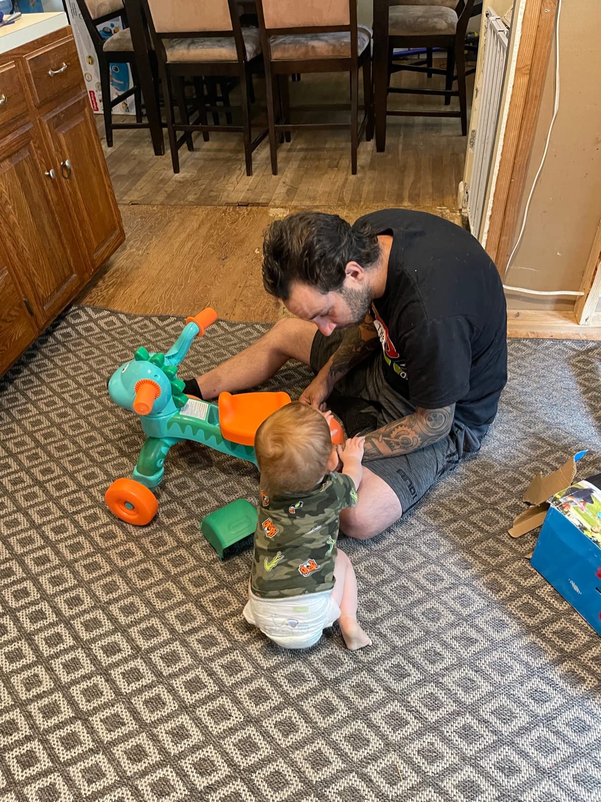 Little Tikes Go and Grow Dino Indoor Outdoor Ride On Toy Trike for Preschool Kids - Toddlers Dinosaur Inspired Toys and Toddler Trike to Develop Motor Skills for Boys Girls Age 1-3 Years - Customer Photo 2