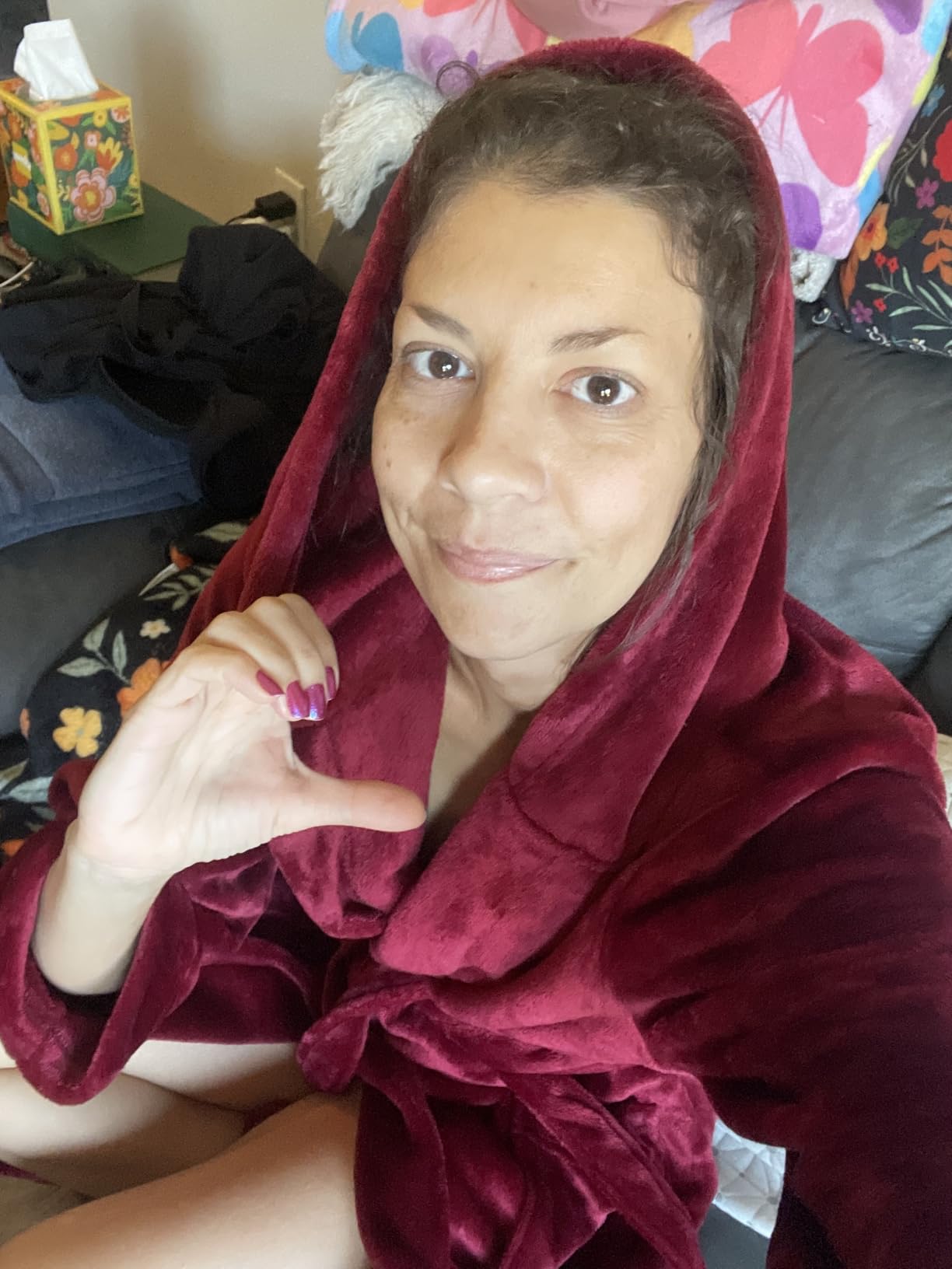 HEARTNICE Womens Hooded Fleece Robe, Soft Bathrobe for Womens, Cute Long House Coat Customer Review HEARTNICE Womens Hooded Fleece Robe, Soft Bathrobe for Womens, Cute Long House Coat - Customer Photo 1