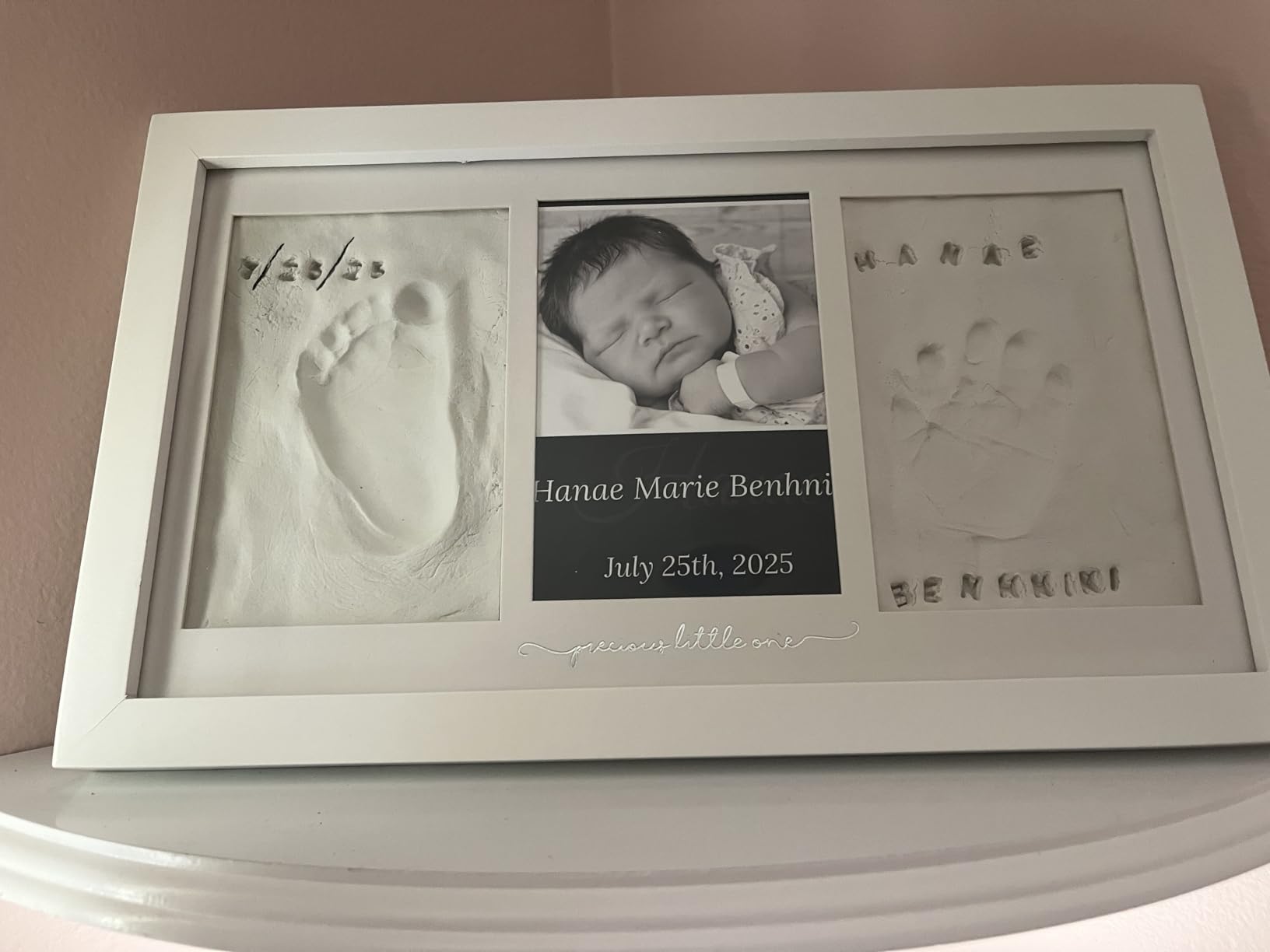KeaBabies Baby Hand and Footprint Kit - Clay Handprint Keepsake Frame, Newborn Nursery Picture Frame, Personalized New Mom Gifts for Baby First Christmas Shower - Customer Photo 1