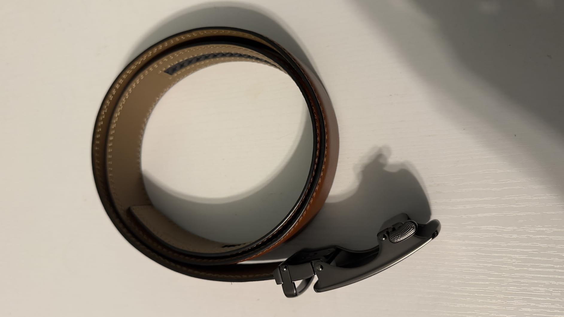 CHAOREN Mens Belt Leather Ratchet Belt - Customizable Fit, Effortless Style (35mm) - Customer Photo 1