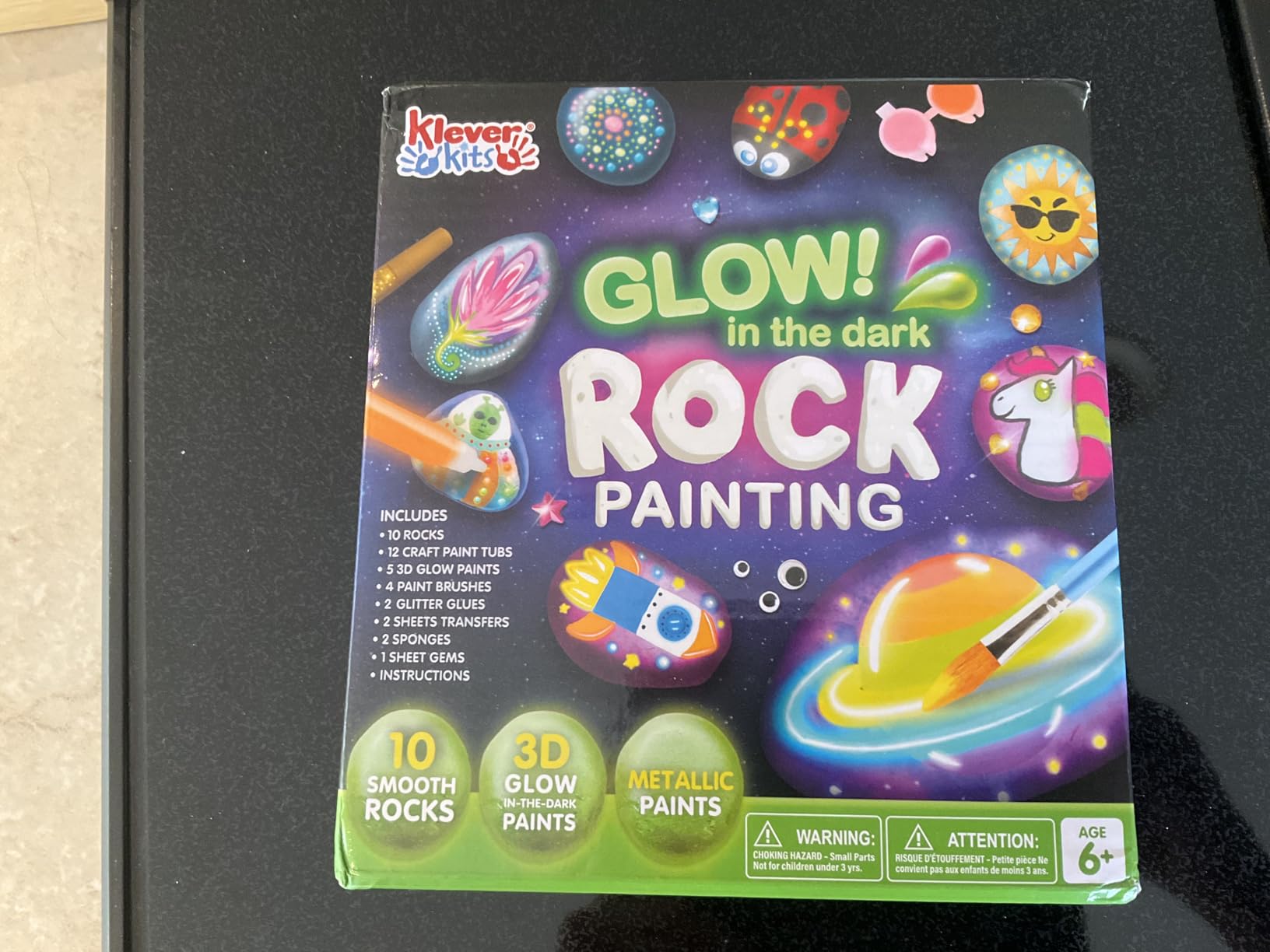 Rock Painting Kit- Glow in The Dark Rock Kit, Arts and Crafts for Kids Ages 6-12, Art Supplies Toy , Kids Craft Paint Kits, Arts & Crafts for Boys Girls Birthday Party Gift Toy - Customer Photo 3