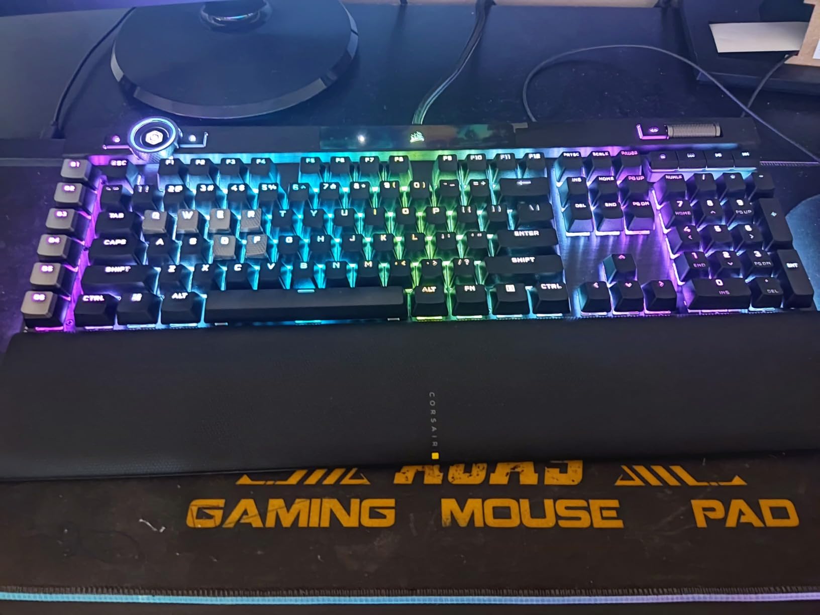 Corsair K100 RGB Optical-Mechanical Wired Gaming Keyboard - OPX Switches - PBT Double-Shot Keycaps - Elgato Stream Deck and iCUE Compatible - QWERTY NA Layout - Black - Customer Photo 2