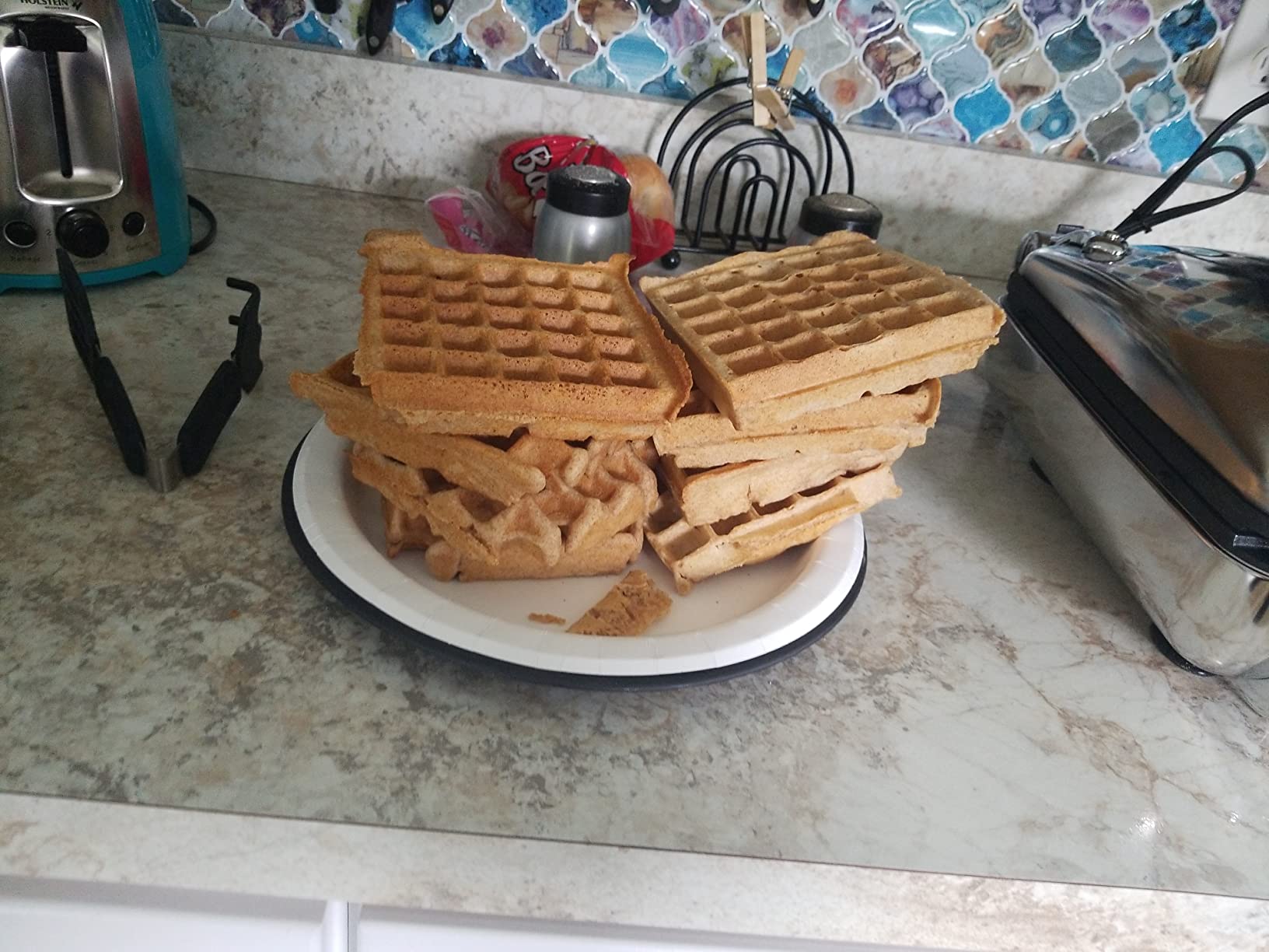 All-Clad Stainless Steel Waffle Maker 4 Section, Thick Belgium Waffle Makers, Upright Storage 1600 Watts, Nonstick, 6 Browning Levels, Dishwasher Safe Customer Review All-Clad Stainless Steel Waffle Maker 4 Section, Thick Belgium Waffle Makers, Upright Storage 1600 Watts, Nonstick, 6 Browning Levels, Dishwasher Safe - Customer Photo 2