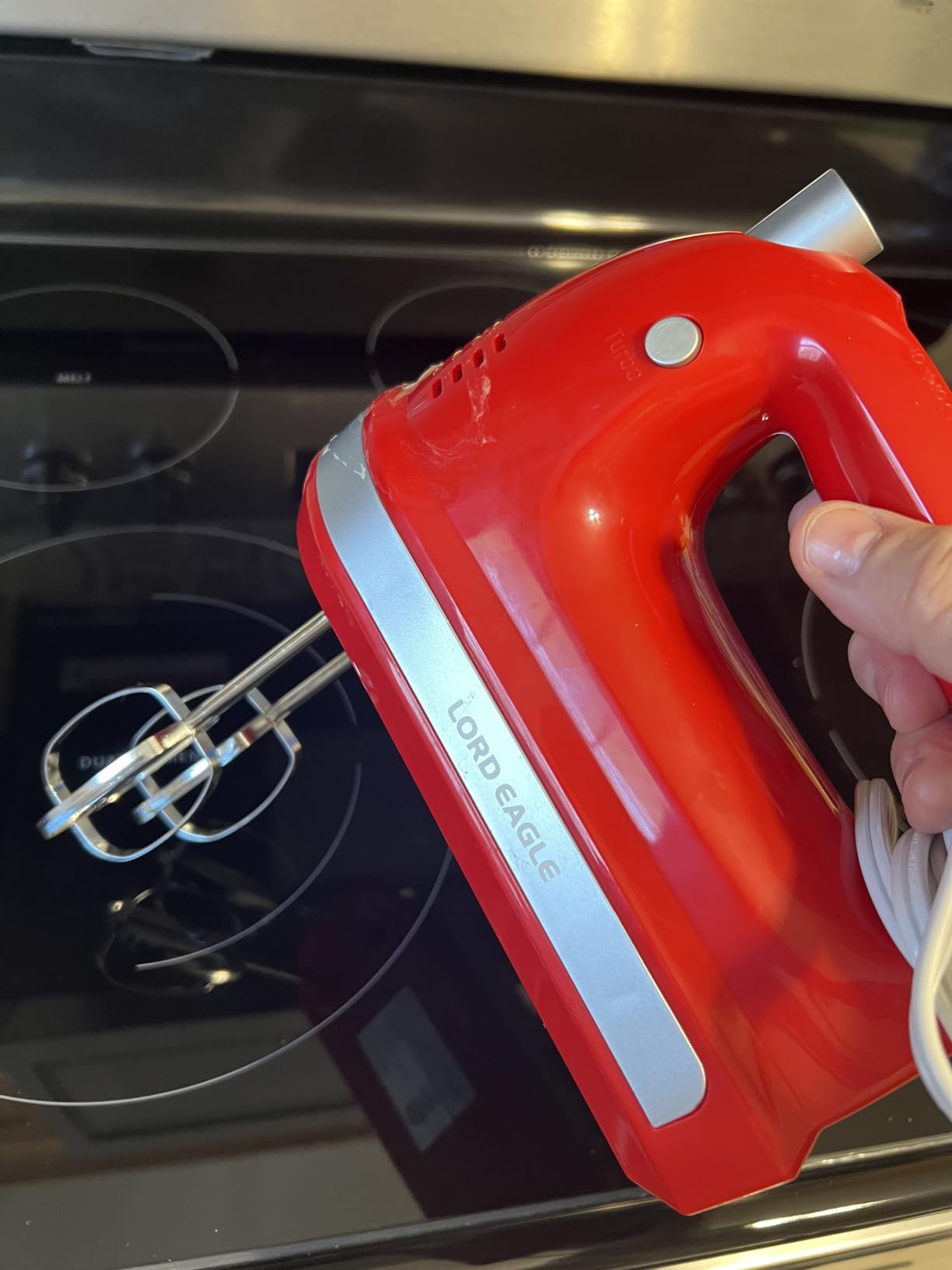 Lord Eagle Hand Mixer Electric 400W, 5 Speed handheld Mixer, 5 Stainless Steel Accessories for Baking Cake Egg Cream Food Beater, Turbo Boost/Self-Control Speed + Eject Button Customer Review Lord Eagle Hand Mixer Electric 400W, 5 Speed handheld Mixer, 5 Stainless Steel Accessories for Baking Cake Egg Cream Food Beater, Turbo Boost/Self-Control Speed + Eject Button - Customer Photo 3