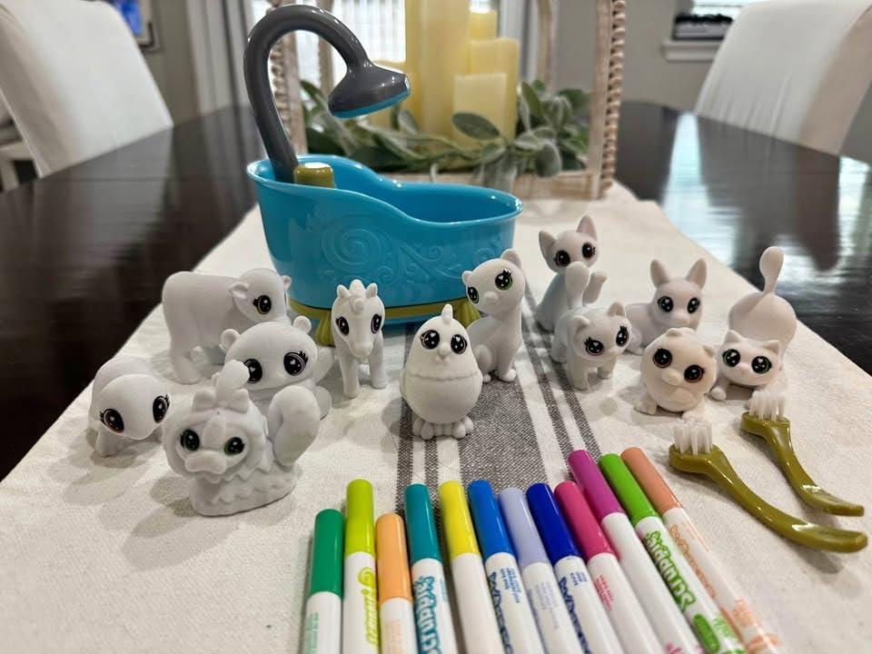 Crayola Scribble Scrubbies Glam Pack (4 Pets), Holiday for Kids, Washable Pet Care Toy, Coloring Animal Craft, Stocking Stuffer Toys for Girls & Boys, 3+ - Customer Photo 2