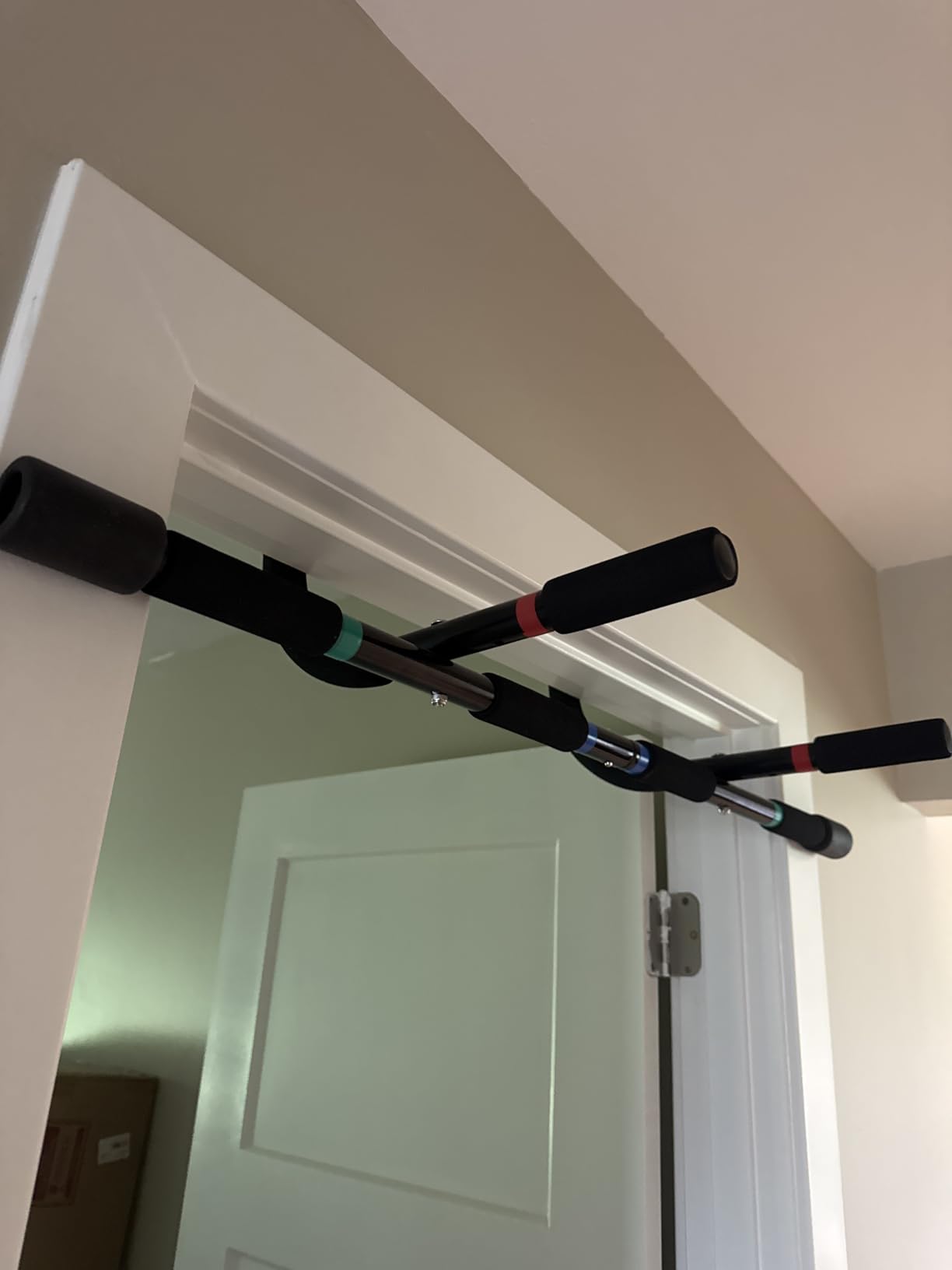 Ally Peaks Pull Up Bar for Doorway | Thickened Steel Max Limit 440 lbs Upper Body Fitness Workout Bar| Multi-Grip Strength for Doorway | Indoor Chin-Up Bar Fitness Trainer for Home Gym Portable - Customer Photo 1