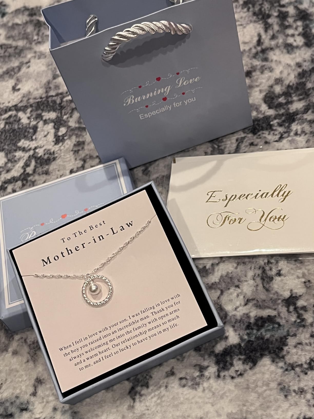 Burning Love Mother in Law Necklace Mom Gifts Mother Daughter Necklace Sterling Silver Circle Necklaces for Mother in Law Gifts Christmas Holiday Jewelry - Customer Photo 2