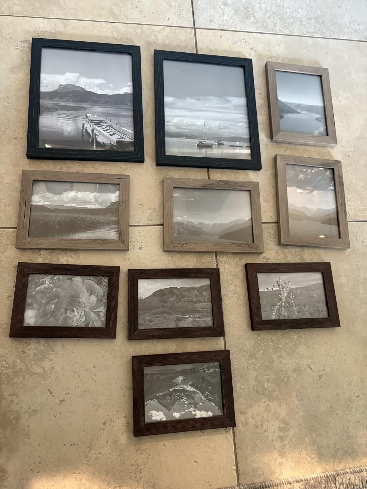 SONGMICS Picture Frames, Collage Picture Frames Set of 10, Two 8x10, Four 5x7, Four 4x6, Photo Frame for Wall Gallery Decor, Table Display, Christmas Gift, Rustic Brown - Customer Photo 1