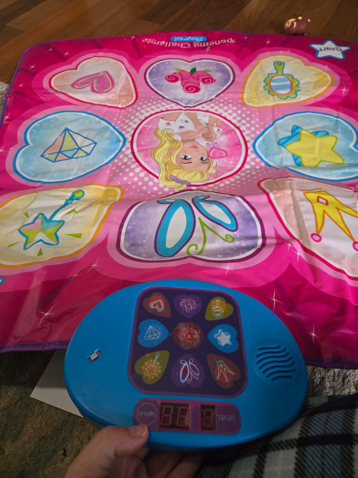 SUNLIN Dance Mat - Rhythm Step Play Mat - Dance Game Toy Pad with LED Lights, Gift for Kids Girls 3-12, Adjustable Volume, Built-in Music, 3 Challenge Levels - Customer Photo 1