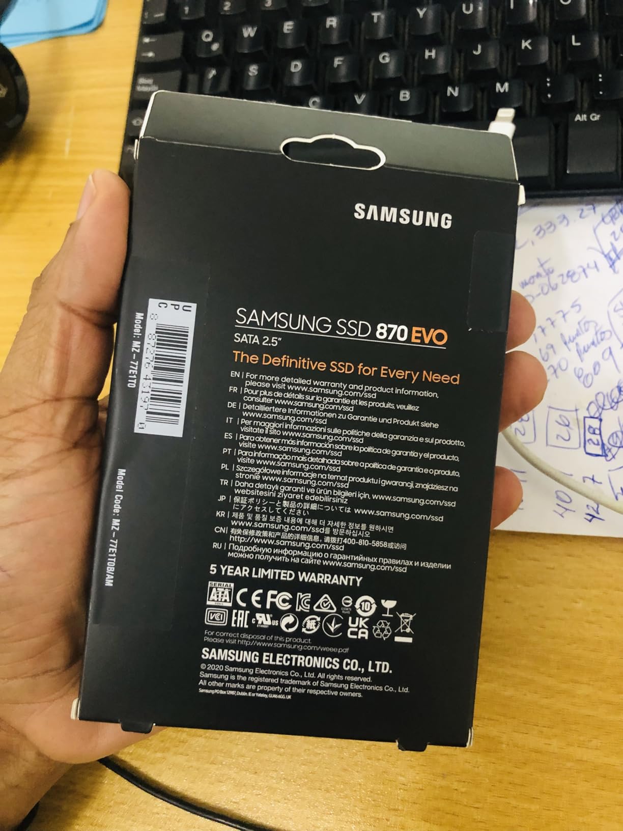 Samsung 870 EVO SATA III SSD 1TB 2.5 Samsung 870 EVO SATA III SSD 1TB 2.5