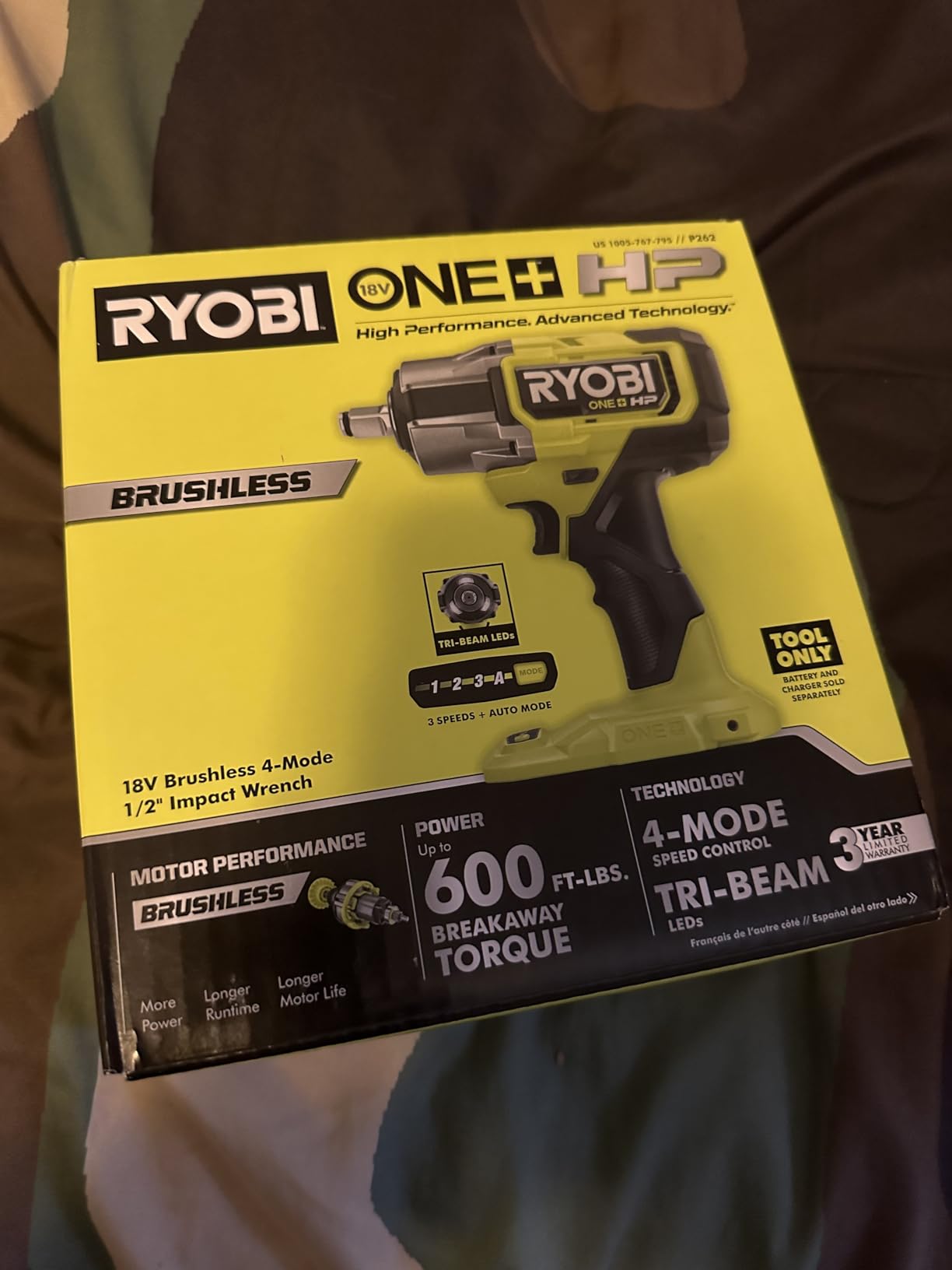 RYOBI - ONE+ HP 18V Brushless Cordless 4-Mode ½ in. Impact Wrench (Tool Only) - P262 - Customer Photo 4