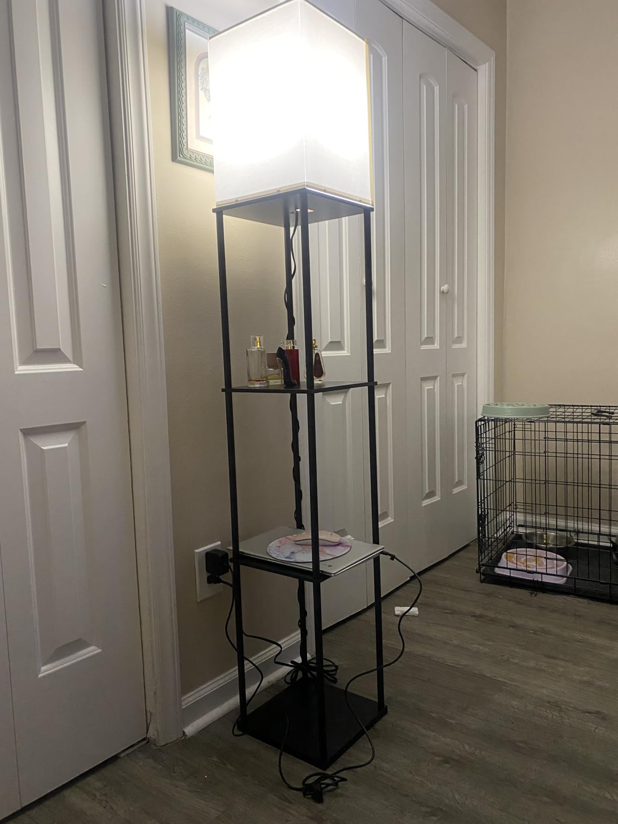 SUNMORY Floor Lamp with Shelves, Modern Square Standing Lamp with 3 Color Temperature Bulb, Corner Display Bookshelf Lamp for Living Room and Bedroom(Black) Customer Review SUNMORY Floor Lamp with Shelves, Modern Square Standing Lamp with 3 Color Temperature Bulb, Corner Display Bookshelf Lamp for Living Room and Bedroom(Black) - Customer Photo 1