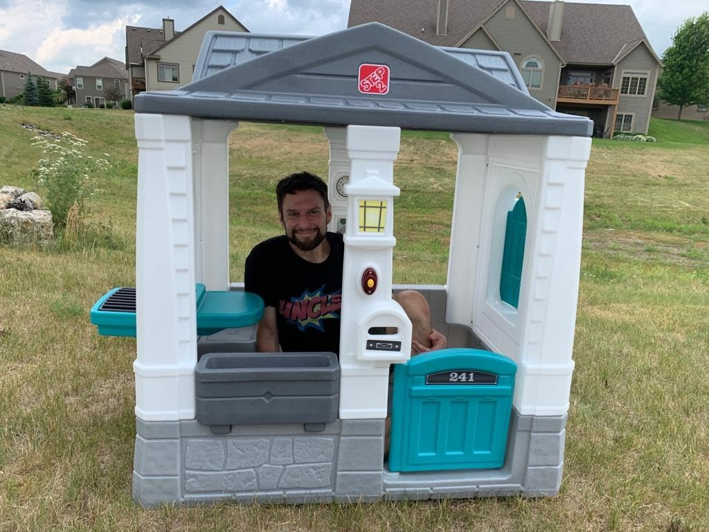 Step2 Neat & Tidy Cottage Kids Playhouse, Indoor/Outdoor Playset, Interactive Play with Sounds, Made of Durable Plastic, for Toddlers 1.5+ Years Old, Grey - Customer Photo 1