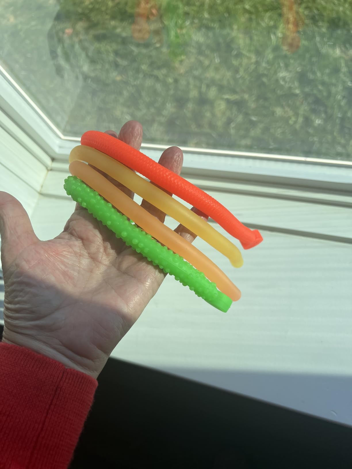 BUNMO Stocking Stuffers for Kids - Stretchy Sensory Strings - Sensory Toys for Kids - Stocking Stuffers for Boys and Girls - Hours of Fun - Glitter - 6 Pack - Customer Photo 1