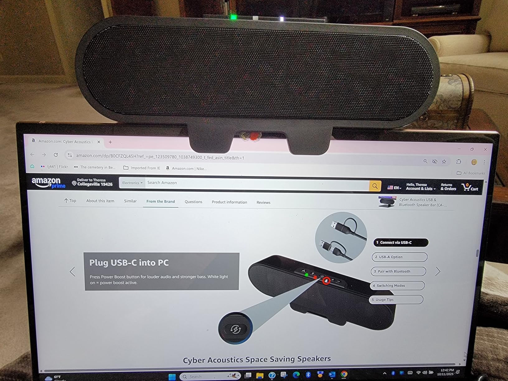 Cyber Acoustics Conference Speakerphone (SP-2000) - USB and Bluetooth, Advanced DSP with 360 Degree Noise Cancelling Microphone with 3m Range, 66 Ft BT Wireless Range Customer Review Cyber Acoustics Conference Speakerphone (SP-2000) - USB and Bluetooth, Advanced DSP with 360 Degree Noise Cancelling Microphone with 3m Range, 66 Ft BT Wireless Range - Customer Photo 1