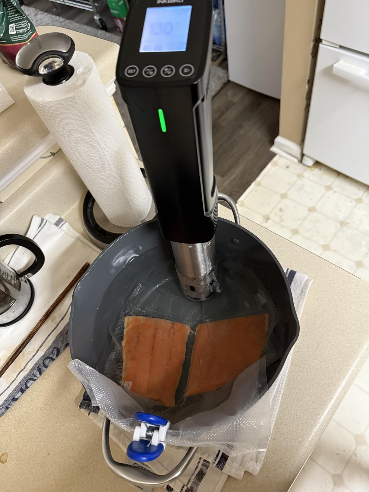 INKBIRD WIFI Sous Vide Cooker & 44PCS Vacuum Sealer Pump Sous Vide Starter Kits with 30PCS Sous Vide Bags, Recipes on APP,1000W Sous-Vide Machine for Steak - Customer Photo 1