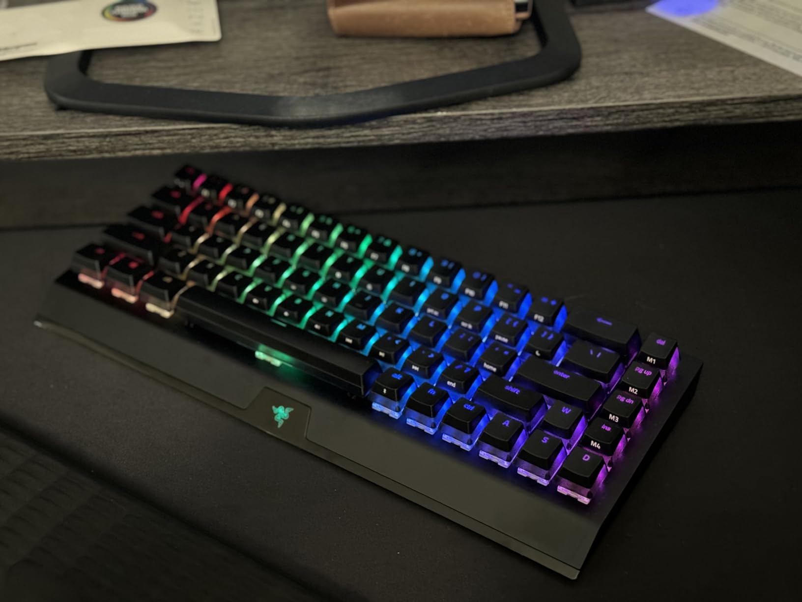 BlackWidow V3 Mini HyperSpeed 65% Wireless Mechanical Gaming Keyboard: Yellow Mechanical Switches Linear & Silent - Phantom Pudding Keycaps - Chroma RGB - Up to 200 Hr Battery - Snap Tap - Customer Photo 2