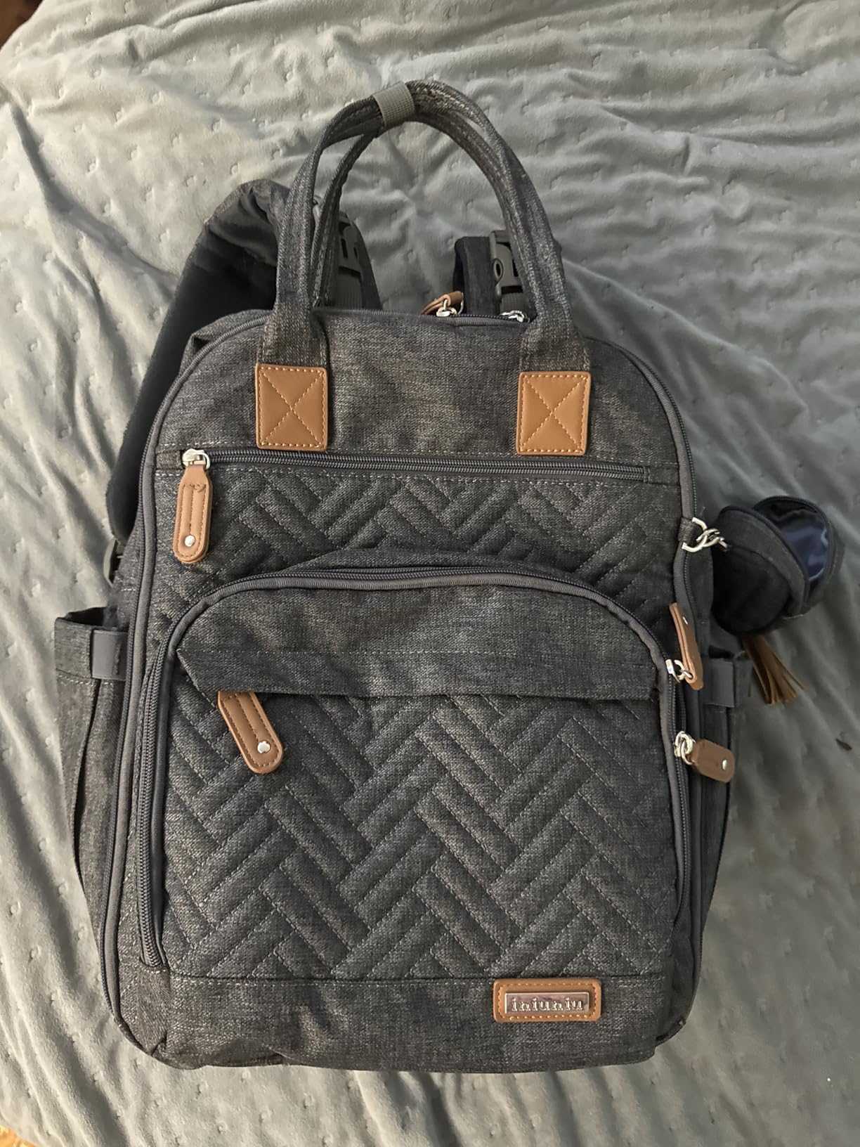 iniuniu Diaper Bag Backpack, 4 in 1 kit Large Unisex Baby Bags for Boys Girls, Waterproof Travel Back Pack with Diaper Pouch Customer Review iniuniu Diaper Bag Backpack, 4 in 1 kit Large Unisex Baby Bags for Boys Girls, Waterproof Travel Back Pack with Diaper Pouch - Customer Photo 1