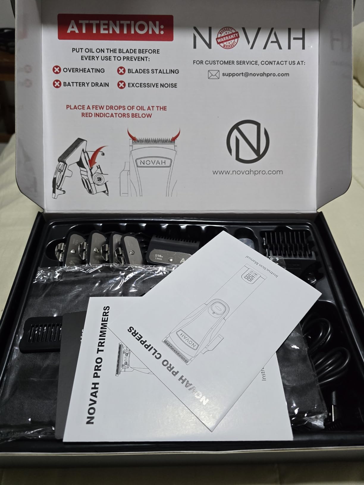 Novah® Professional Hair Clippers for Men, Professional Barber Clippers and Trimmer Set, Mens Cordless Hair Clipper for Barbers Haircut Kit Fade - Customer Photo 2