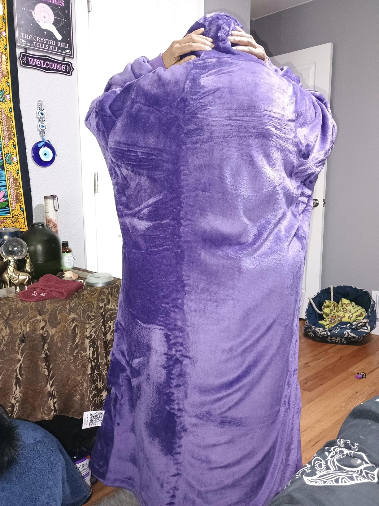 yescool Wearable Blanket Hoodie - Birthday Christmas Gifts for Women Mom Girlfriend, Oversized Flannel Sherpa Cozy Hooded Blanket Sweatshirt Adult With Hood Pocket & Sleeves, One Size Fits All (Grey) - Customer Photo 1