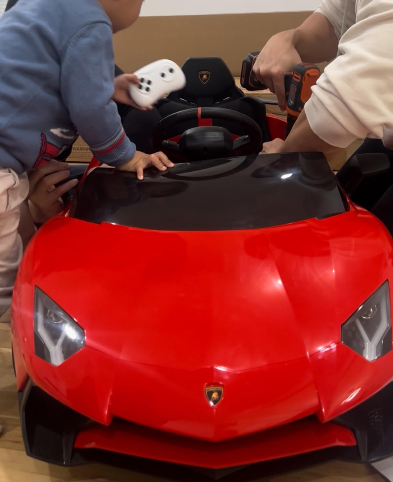 Kidzone Kids Electric Ride On 12V Licensed Lamborghini Lanzador Battery Powered Sports Car Toy with Parent Remote Control & Manual Drive, Bluetooth, LED Lights&Music - Pink - Customer Photo 1