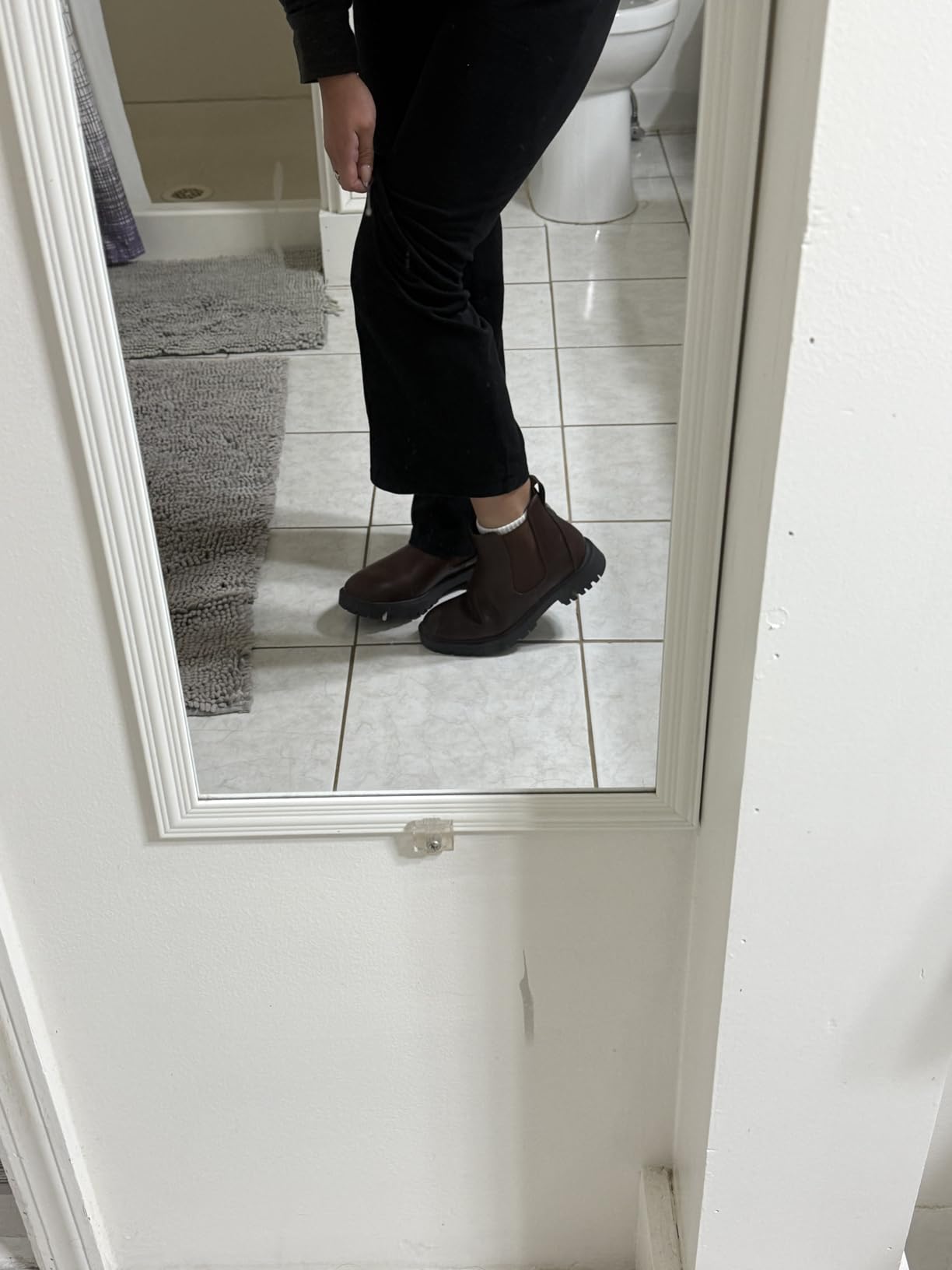 DREAM PAIRS Women's Low Heel Chelsea Ankle Boots Fashion Slip On Elastic Fall Booties Shoes - Customer Photo 1