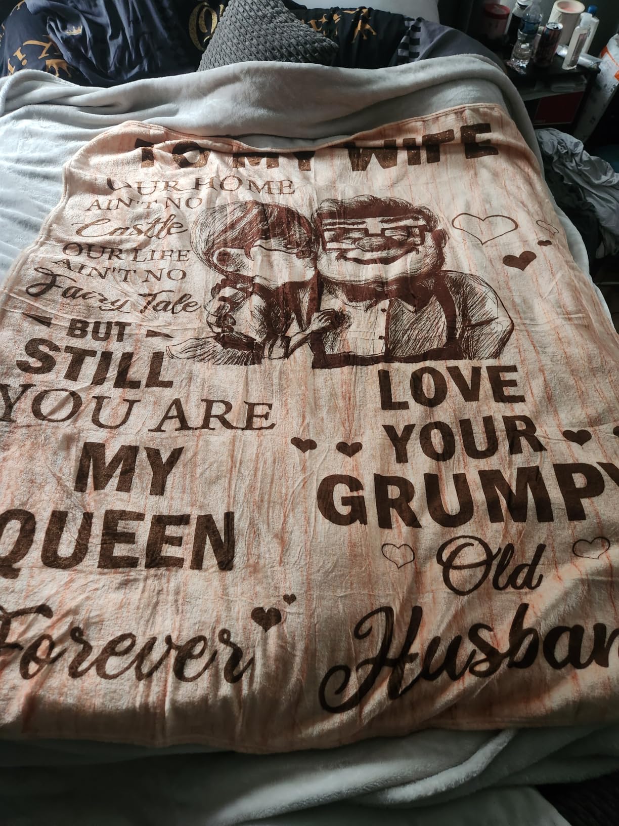 CENSIHER Gift for Wife from Husband to My Wife Blanket Wedding Anniversary Romantic Gifts for Women Birthday Christmas Valentine's Mother's Day Healing Thoughts Blanket Presents for Her - Customer Photo 1