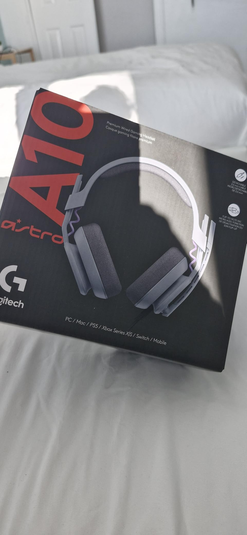 Logitech G Astro A10 Gen 2 Cross-Platform Wired Gaming Headset for PlayStation 5/4, Xbox S|X, Nintendo Switch, PC: 3.5mm Headphone Jack, 32mm Drivers, Flip-to-Mute Mic, Over-Ear - Black/PS Edition - Customer Photo 2