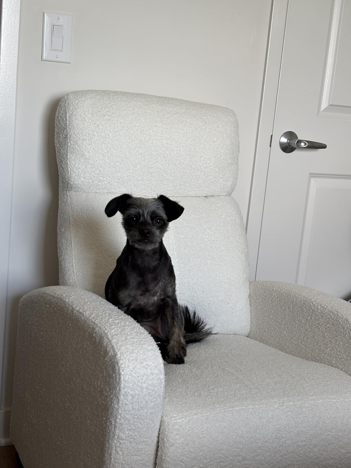 Yaheetech Fabric Recliner Chair Sofa Ergonomic Adjustable Single Sofa with Thicker Seat Cushion Modern Home Theater Seating for Living Room Matte Black - Customer Photo 1