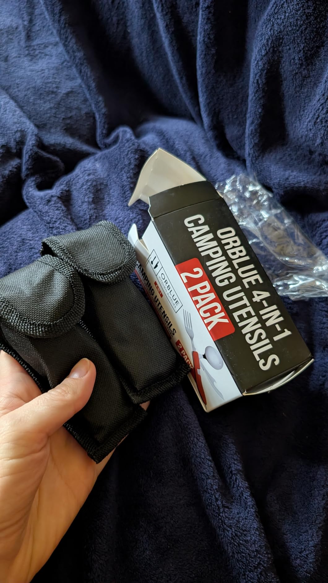 Orblue 4-in-1 Camping Utensils, 2-Pack - Portable Stainless Steel Spoon, Fork, Knife & Bottle Opener Combo Set - Travel, Backpacking Cutlery Multitool, Gray - Customer Photo 2