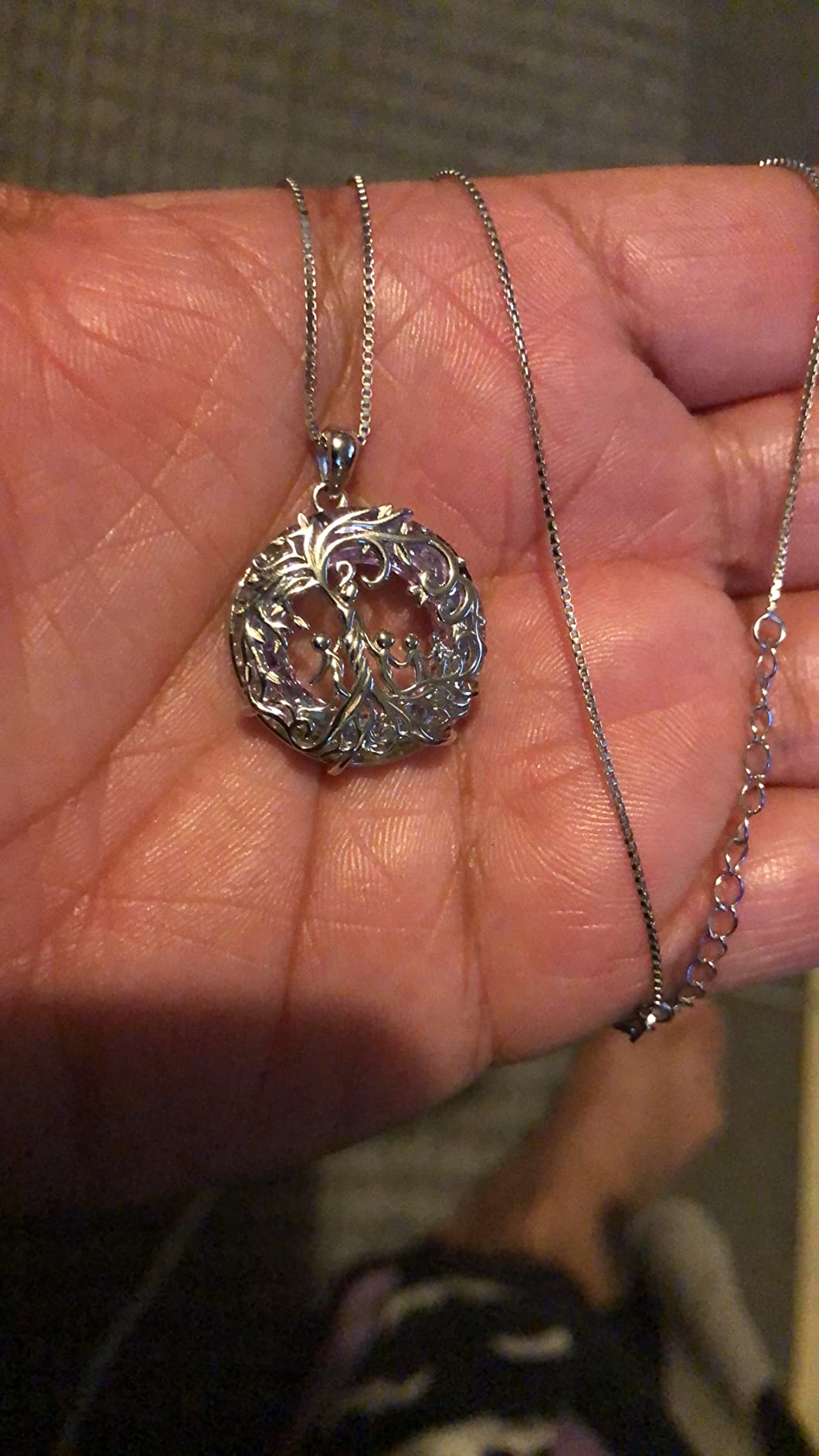 TOUPOP Christmas Gifts for Mom, Mothers and Daughter/Son Necklace, 925 Sterling Silver Tree of Life Crystal Jewelry Birthday Gifts for Women Mother Grandma Wife - Customer Photo 1