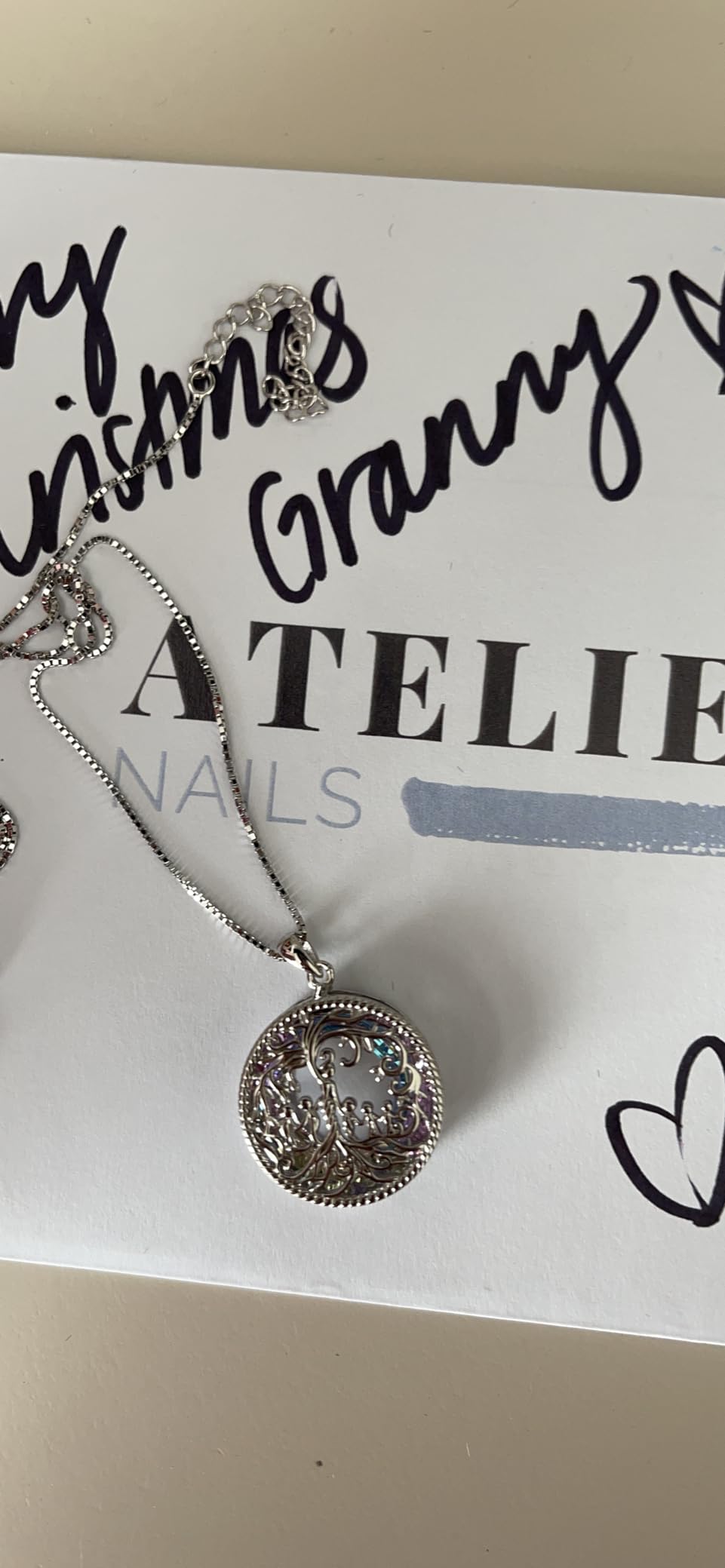 TOUPOP Christmas Gifts for Mom, Mothers and Daughter/Son Necklace, 925 Sterling Silver Tree of Life Crystal Jewelry Birthday Gifts for Women Mother Grandma Wife - Customer Photo 2