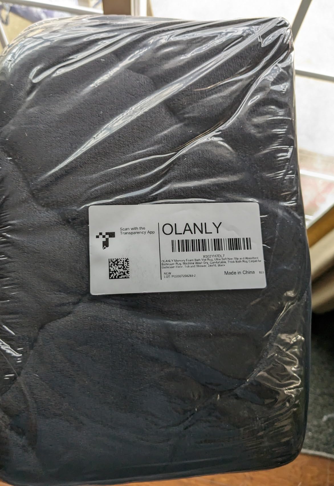 OLANLY Memory Foam Bath Mat Rug 24x16, Ultra Soft and Absorbent Bathroom Rugs, Non-Slip, Comfortable, Machine Washable Bath Carpet for Bathroom Floor, Tub, Shower and Home Decor Accessories, Black - Customer Photo 2