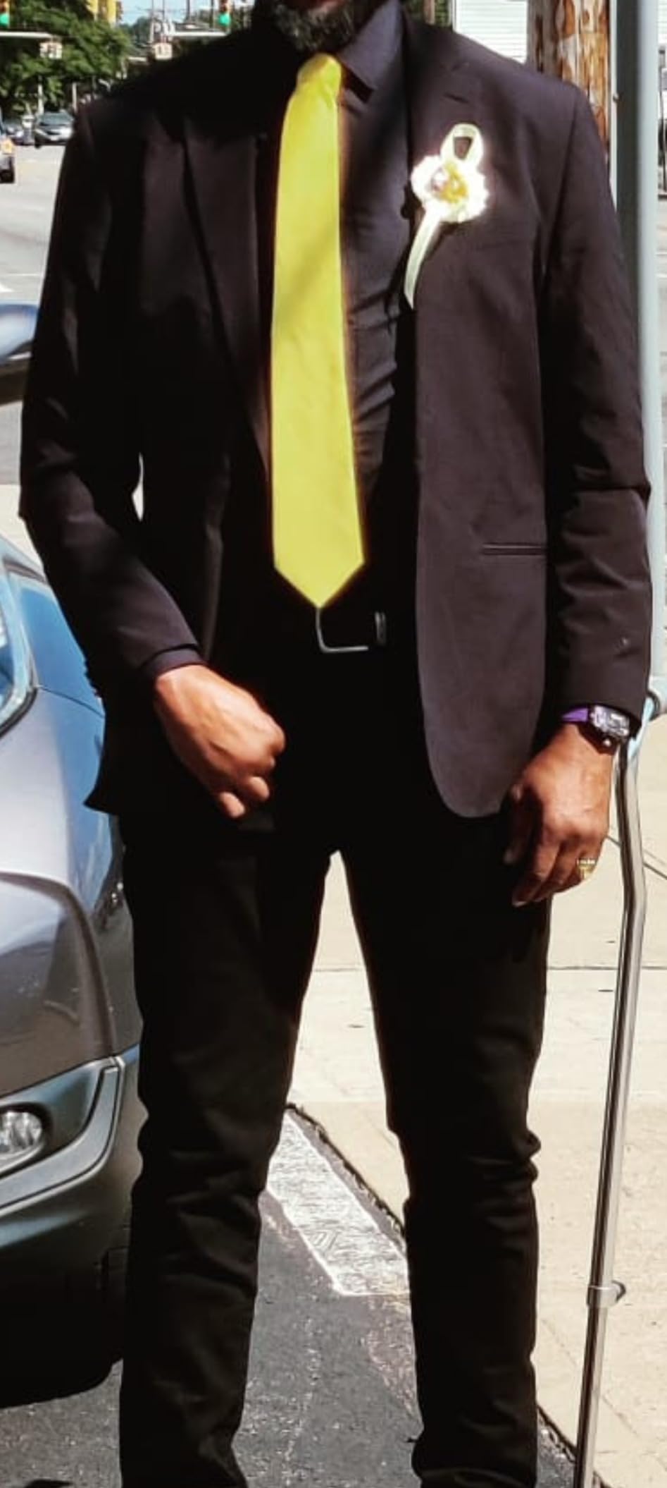 Dubulle Mens Tie Set Solid Paisley Silk Striped Necktie for Men with Cufflinks Tie and Pocket Square - Customer Photo 4