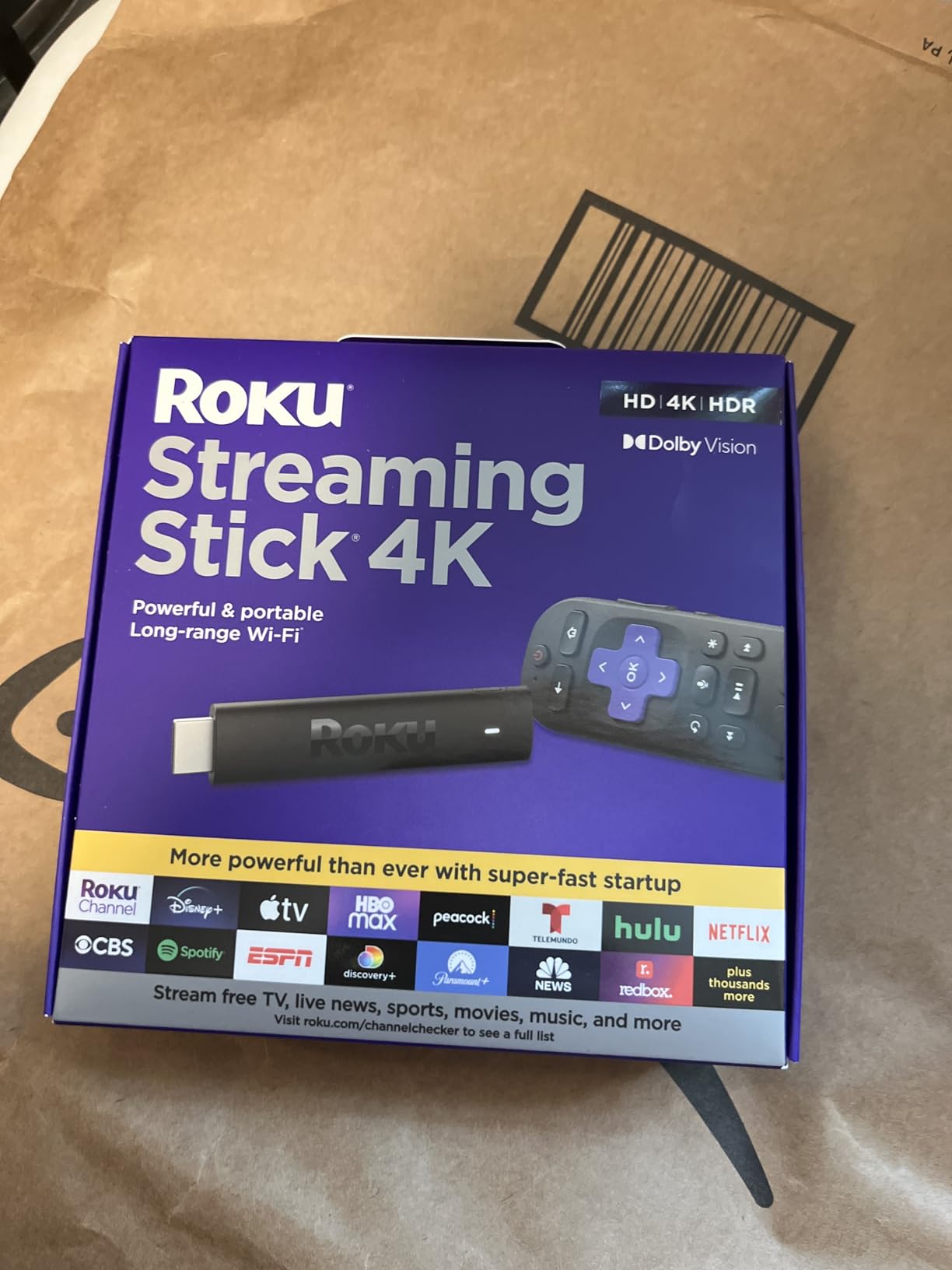 Roku Streaming Stick 4K - HDR & Dolby Vision Roku Streaming Device for TV with Voice Remote & Long-Range Wi-Fi - Free & Live TV Customer Review Roku Streaming Stick 4K - HDR & Dolby Vision Roku Streaming Device for TV with Voice Remote & Long-Range Wi-Fi - Free & Live TV - Customer Photo 1