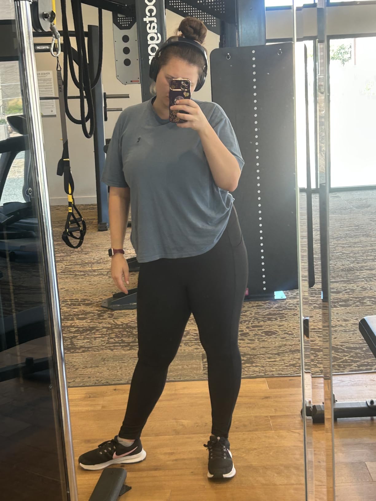 NexiEpoch 4 Pack Leggings for Women - High Waisted Tummy Control Soft Black Capri Yoga Pants with Pockets for Workout - Customer Photo 2