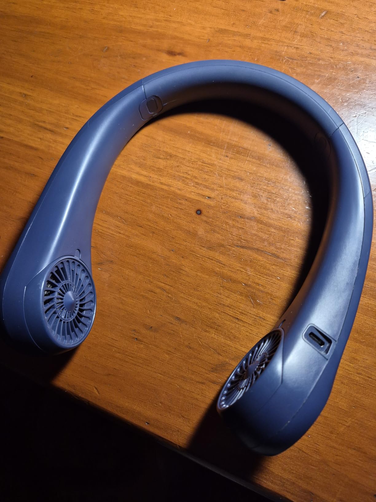 Portable Neck Fan, Hands Free Bladeless Fan, 360° Cooling Personal Fan,Wearable Quiet Fan for Outdoor Indoor, Birthday Gifts for Men Women Mom Dad, 4000mAh Battery USB Rechargeable, 3-Speeds(Blue) - Customer Photo 1