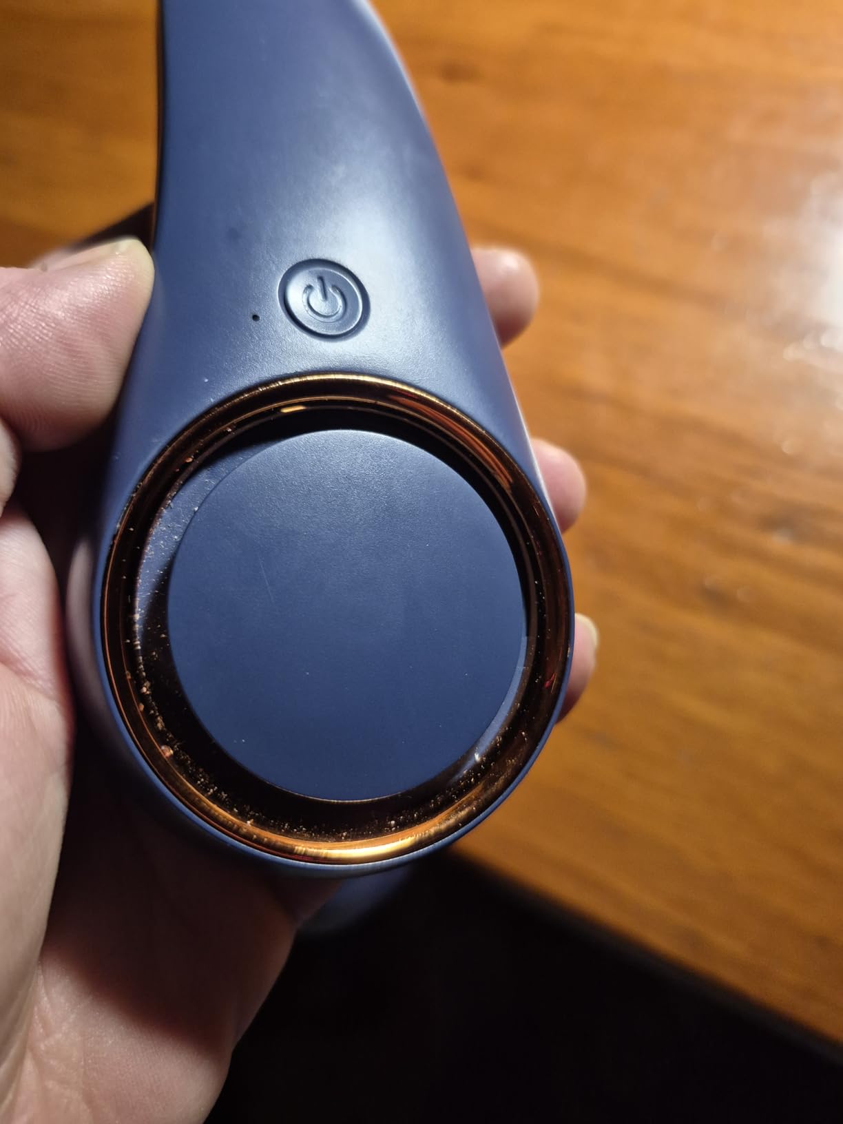 Portable Neck Fan, Hands Free Bladeless Fan, 360° Cooling Personal Fan,Wearable Quiet Fan for Outdoor Indoor, Birthday Gifts for Men Women Mom Dad, 4000mAh Battery USB Rechargeable, 3-Speeds(Blue) - Customer Photo 2