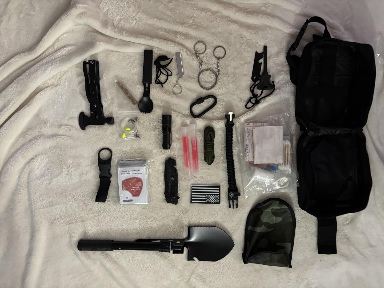 Emergency Survival Kit and First Aid Kit, 142Pcs Professional Survival Gear and Supplies Equipment with Molle Pouch, Gift for Christmas Men Dad Husband Camping Hiking Hunting Outdoor Adventure - Customer Photo 2