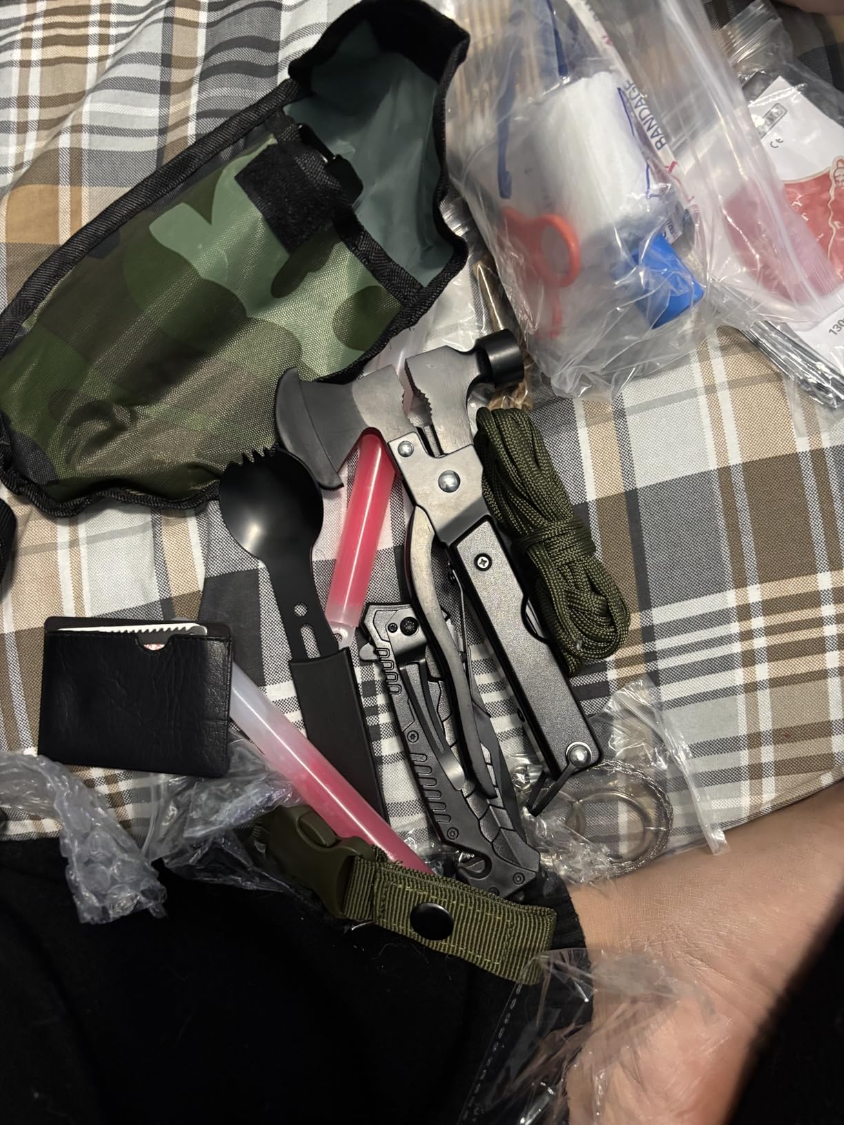 Emergency Survival Kit and First Aid Kit, 142Pcs Professional Survival Gear and Supplies Equipment with Molle Pouch, Gift for Christmas Men Dad Husband Camping Hiking Hunting Outdoor Adventure - Customer Photo 3