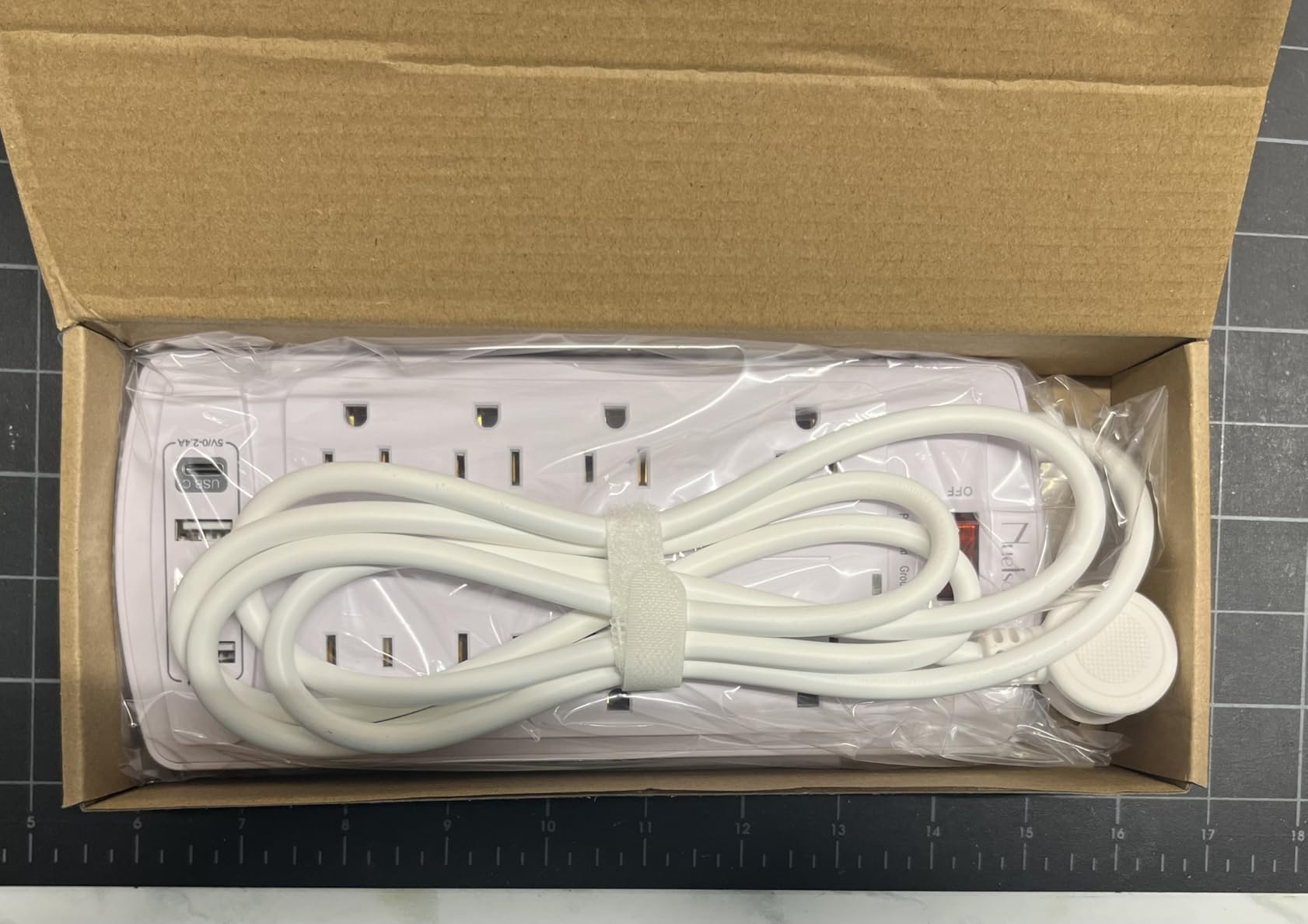 Surge Protector Power Strip - Nuetsa Flat Plug Extension Cord with 8 Outlets and 4 USB Ports, 6 Feet Power Cord (1625W/13A), 2700 Joules, ETL Listed, Black Customer Review Surge Protector Power Strip - Nuetsa Flat Plug Extension Cord with 8 Outlets and 4 USB Ports, 6 Feet Power Cord (1625W/13A), 2700 Joules, ETL Listed, Black - Customer Photo 3