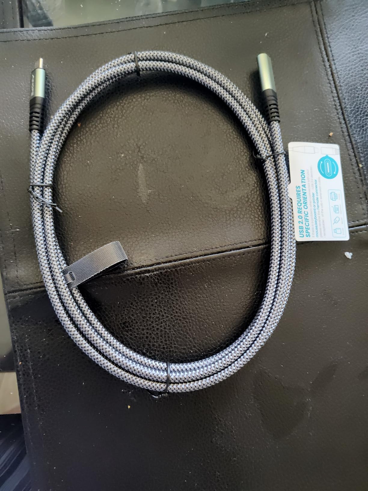 AINOPE USB C Extension Cable 6.6FT, 20Gbps/240W USB3.2 Type C Extender Cord for PSVR2 Accessories, 4K@60Hz Video Output Braided USB C Female Extension Cable for Hub/MacBook/Magsafe Charger/Phone, Grey - Customer Photo 1