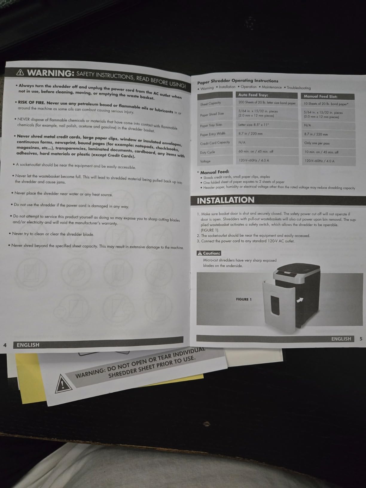 Aurora Commercial Grade 200-Sheet Auto Feed High Security Micro-Cut Paper Shredder/ 60 Minutes/Security Level P-5 - Customer Photo 1