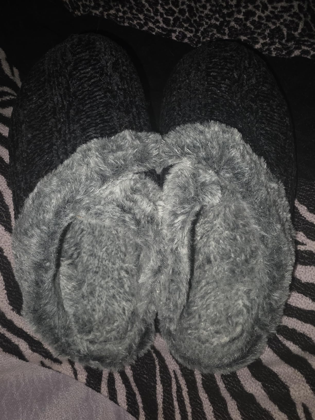 Slippers for Women Fuzzy House Slip on Indoor Outdoor Bedroom Furry Fleece Lined Ladies Comfy Memory Foam Female Home Shoes Anti-Skid Rubber Hard Sole - Customer Photo 1