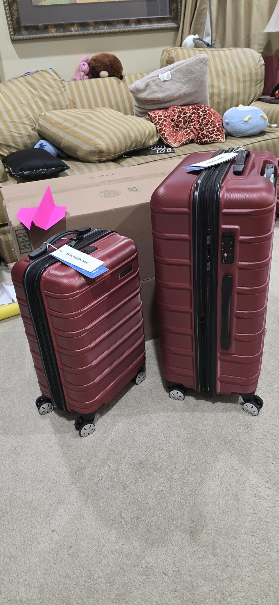 Samsonite Omni 2 Hardside Expandable Luggage with Spinner Wheels, 2-Piece Set (19/24), Midnight Black - Customer Photo 1