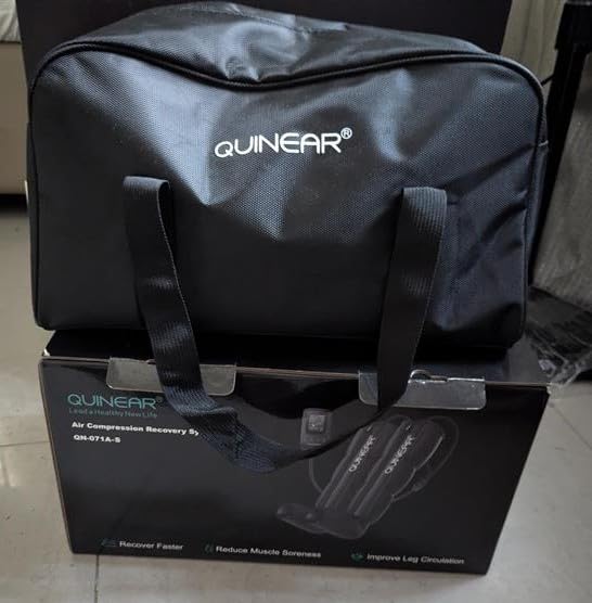 QUINEAR Air Compression Recovery System, Professional Sequential Device for Massage Therapy, Foot and Leg Recovery Boots to Improve Circulation for Athletes, FSA-HSA Eligible (Medium) - Customer Photo 2