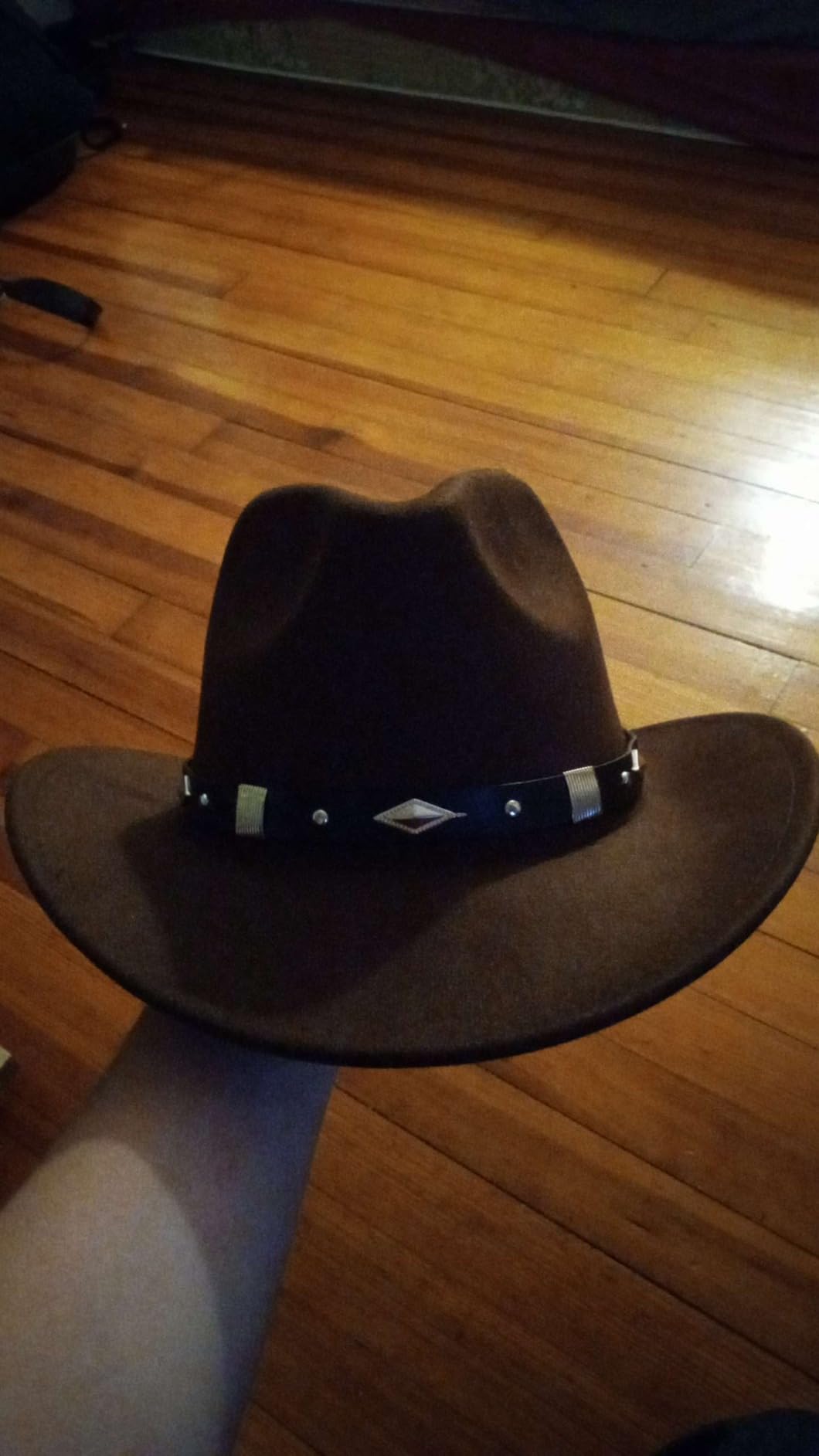 Gossifan Women Men Western Cowboy Cowgirl Hat Fedora Hat with Belt-Black Belt Coffee Customer Review Gossifan Women Men Western Cowboy Cowgirl Hat Fedora Hat with Belt-Black Belt Coffee - Customer Photo 1