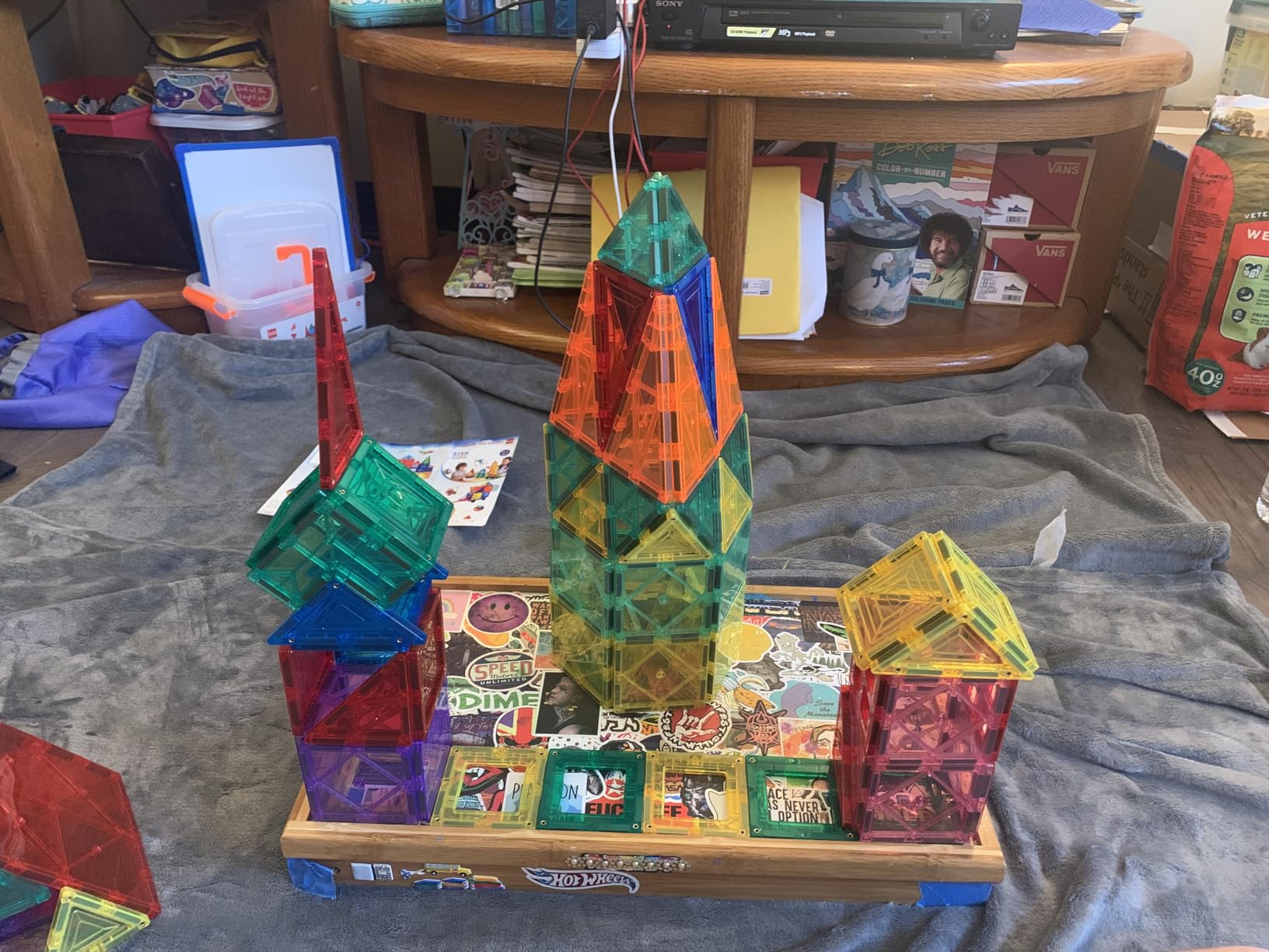 PLAYVIBE Magnetic Tiles - 60 Piece Set, Multicolor - STEM Play & Stem Toys - Strong Magnets, Magnetic Shapes, Tile Building Blocks - Educational Sensory Toys Gift for Kids Christmas & Birthday Present - Customer Photo 2