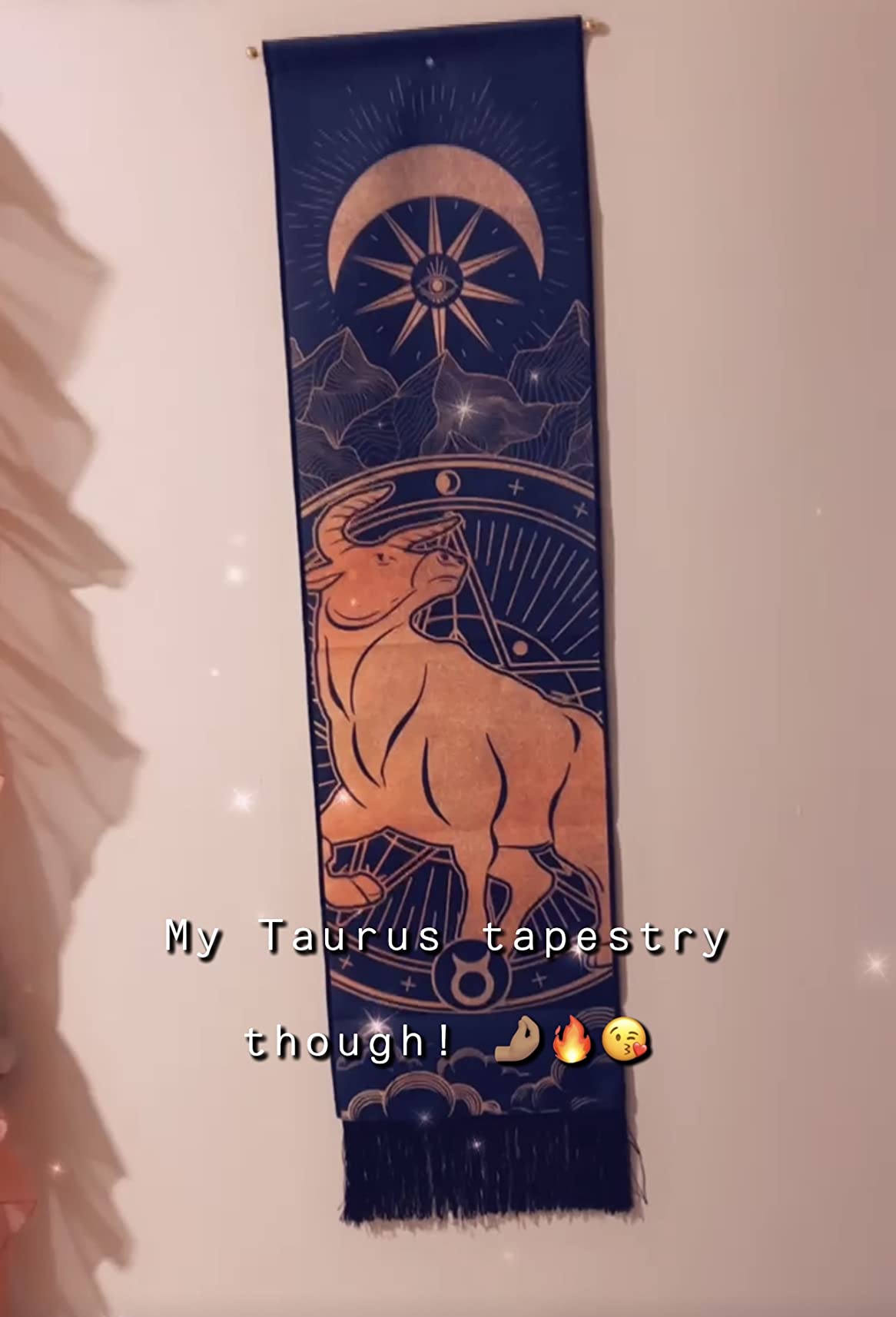 Livole Aquarius Zodiac Wall Hanging - Constellation Sun Moon Tapestry (12.8 x 51.2 inches, Aquarius Theme) - Customer Photo 2